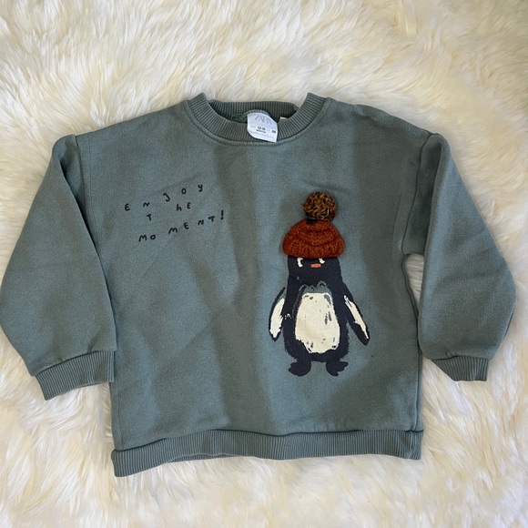 Zara Toddler Boy Crewneck Blue Size 12/18M - Picture 1 of 1